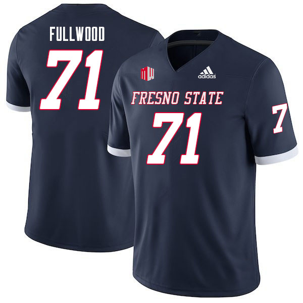 Men #71 Rolan Fullwood Fresno State Bulldogs College Football Jerseys Sale-Navy